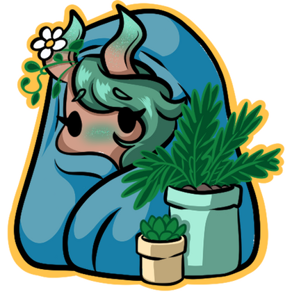 An emote of a little Bard being cozy
