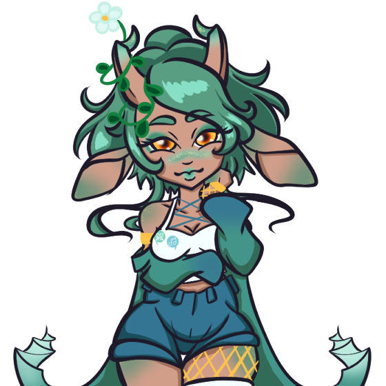 A slightly Chibi version on the Bard design, looking slyly at the camera.